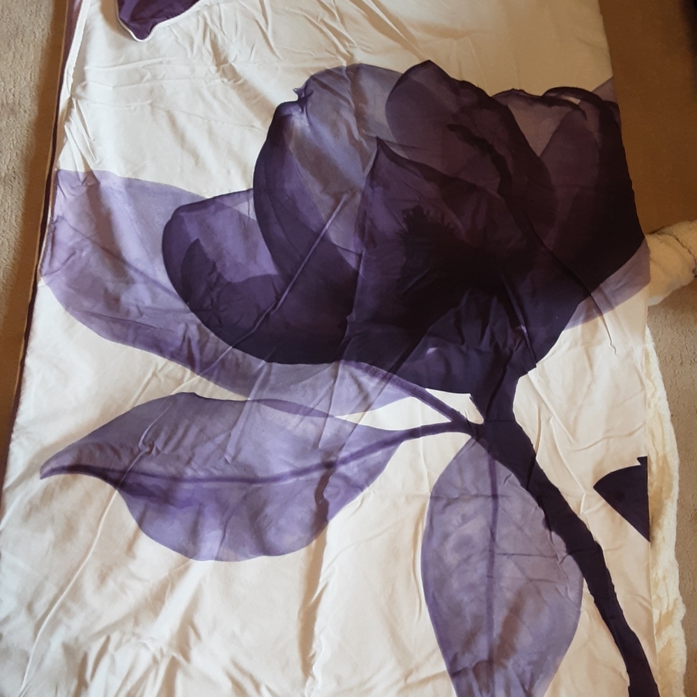 Purple and White Floral Duvet Cover Bedding